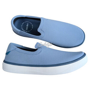 Vessi Boardwalk Slip-On Womens 9 Tidal Blue Gray Waterproof DymaTex Knit Sneaker